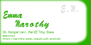 emma marothy business card